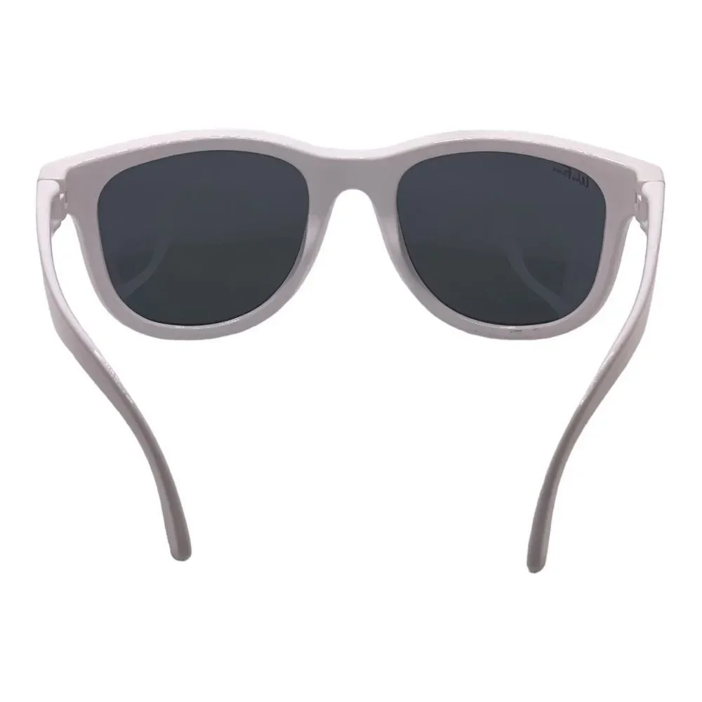 Wee Farers White Polarized Sunglasses with Mirrored Pink Lens